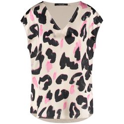 Taifun T-shirt with leopard pattern - beige (09612)