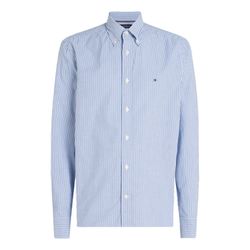 Tommy Hilfiger Regular Fit gestreiftes Popeline-Hemd - blau (0A5)