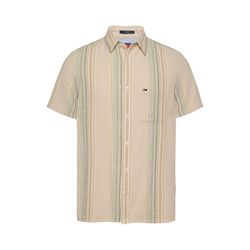 Tommy Jeans Strukturiertes Regular Fit Kurzarm-Hemd - beige/grün (ACG)