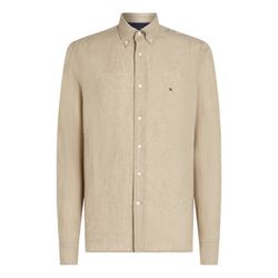 Tommy Hilfiger Regular Fit: Leinenhemd - beige/braun (RBT)