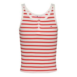 Tommy Jeans Débardeur côtelé slim fit - rouge/blanc (0FB)