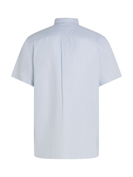 Tommy Hilfiger Gestreiftes Kurzarmhemd aus Leinenmix - blau (0A5)