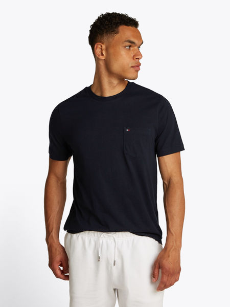 Tommy Hilfiger Regular Fit T-Shirt mit Brusttasche - blau (DW5)