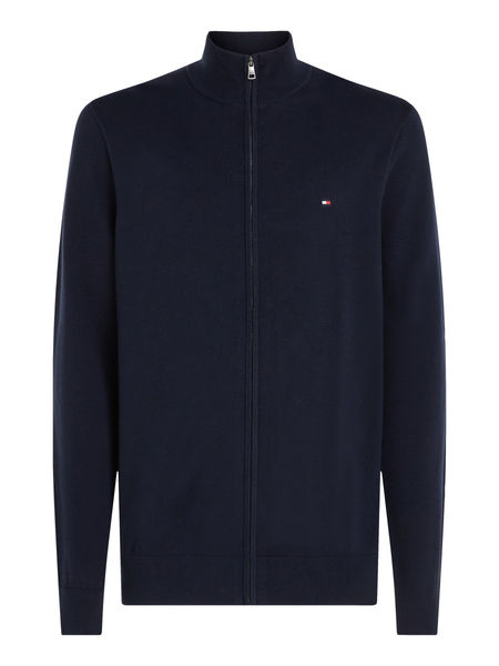 Tommy Hilfiger Reißverschluss-Pullover mit Mock Neck - blau (DW5)