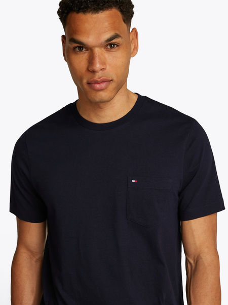 Tommy Hilfiger Regular Fit T-Shirt mit Brusttasche - blau (DW5)