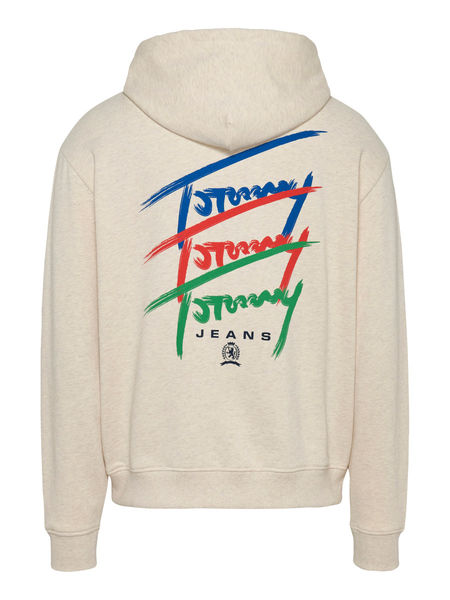 Tommy Jeans Relaxed Fit Hoodie mit Signatur-Logo - beige (AE3)