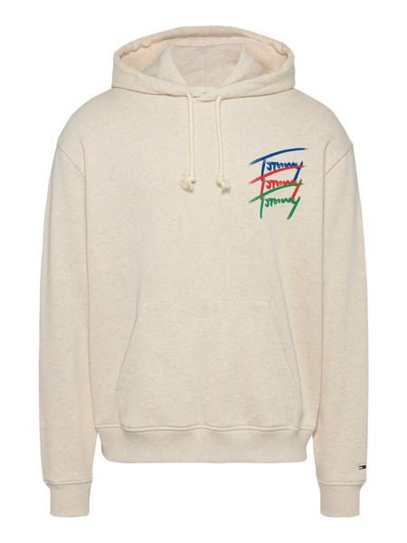 Tommy Jeans Relaxed Fit Hoodie mit Signatur-Logo - beige (AE3)