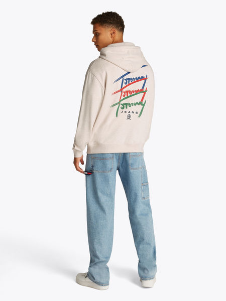 Tommy Jeans Relaxed Fit Hoodie mit Signatur-Logo - beige (AE3)