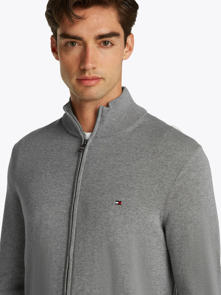 Tommy Hilfiger Reißverschluss-Pullover mit Mock Neck - grau (P91)