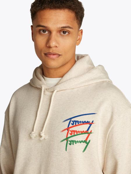 Tommy Jeans Relaxed Fit Hoodie mit Signatur-Logo - beige (AE3)