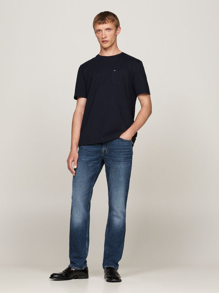 Tommy Hilfiger Regular Fit T-Shirt mit Brusttasche - blau (DW5)