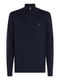 Tommy Hilfiger Reißverschluss-Pullover mit Mock Neck - blau (DW5)