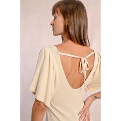 Molly Bracken Rüschentop aus Mesh - beige (CREME)