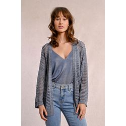 Molly Bracken Schillernde, halbtransparente Strickjacke - blau (BLEU)