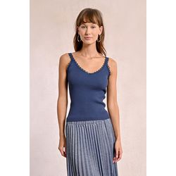 Molly Bracken Tank Top mit Spitze - blau (BLEUDENIM)