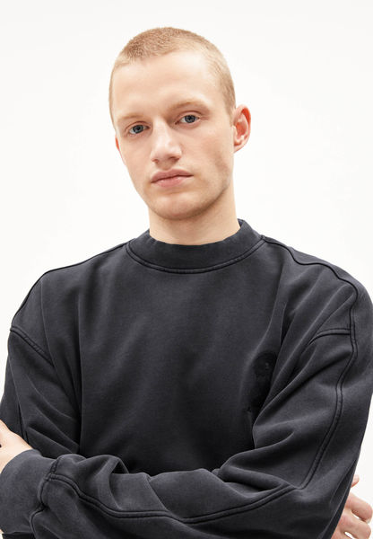Armedangels Sweatshirt aus Bio-Baumwolle - Emaal Crewneck GMT Dye - schwarz (1441)
