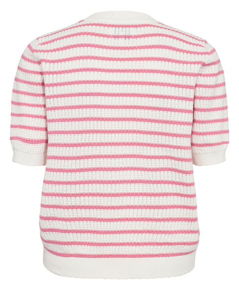 Nümph Pullover - Nunicole GOTS  - pink/weiß (2715)