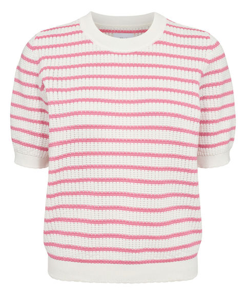 Nümph Pullover - Nunicole GOTS  - pink/weiß (2715)