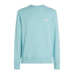 Calvin Klein Sweatshirt aus Baumwollfrottee mit Aufnäher - blau (MR5)