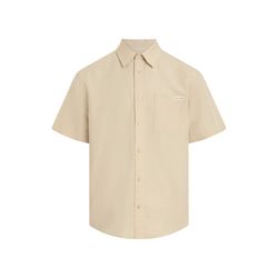 Calvin Klein Linen Cotton Short Sleeve Shirt - beige (PF0)