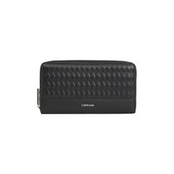 Calvin Klein Großes Portemonnaie mit Reißverschluss in Mini-Quilt-Optik - schwarz (BEH)