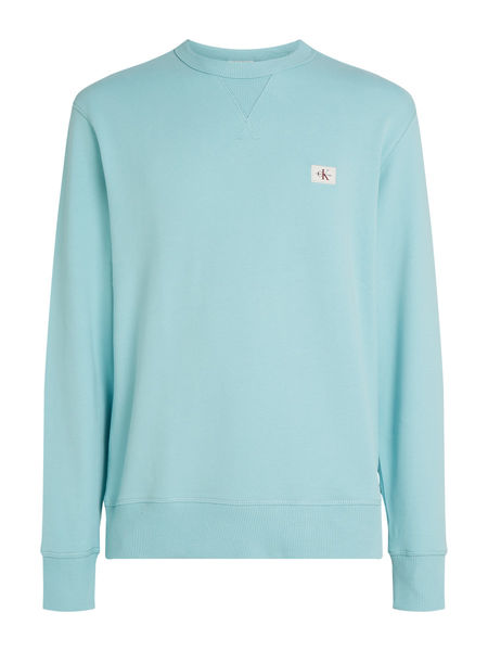Calvin Klein Sweatshirt aus Baumwollfrottee mit Aufnäher - blau (MR5)