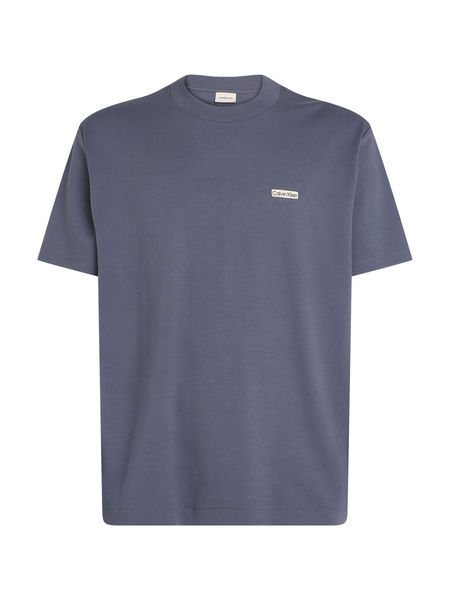 Calvin Klein T-Shirt aus Baumwollstretch mit Badge - grau (PCP)