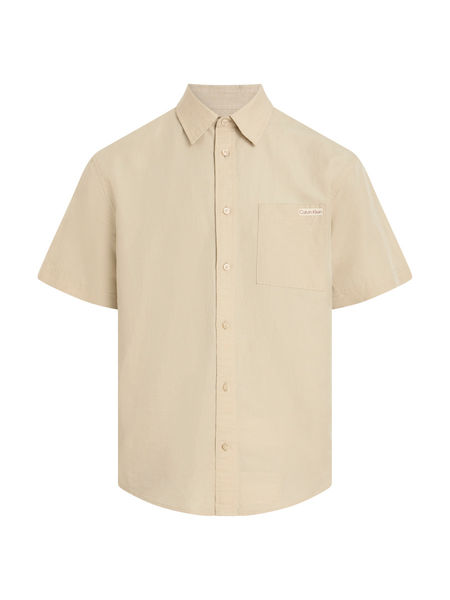 Calvin Klein Kurzarmhemd aus Leinen-Baumwolle - beige (PF0)