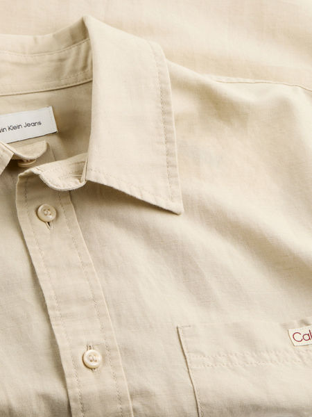 Calvin Klein Kurzarmhemd aus Leinen-Baumwolle - beige (PF0)