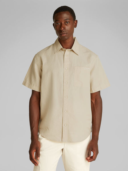 Calvin Klein Kurzarmhemd aus Leinen-Baumwolle - beige (PF0)