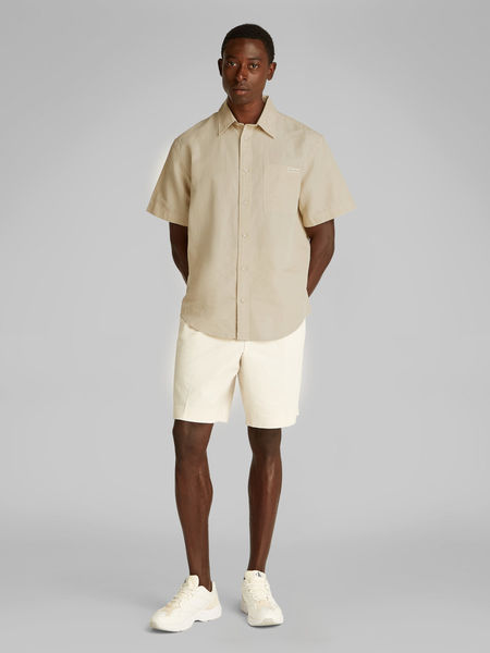 Calvin Klein Kurzarmhemd aus Leinen-Baumwolle - beige (PF0)