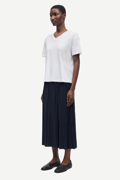 Samsøe & Samsøe Plissee-Rock - Uma Skirt - blau (NIGHTSKY)