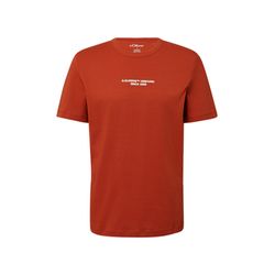 s.Oliver Red Label T-Shirt mit Artwork und Naht-Details - rot (35D2)