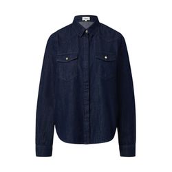 s.Oliver Red Label Denim blouse with concealed button placket - blue (59Y8)