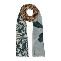 s.Oliver Red Label Scarf with artwork print - blue/brown/green (69D0)