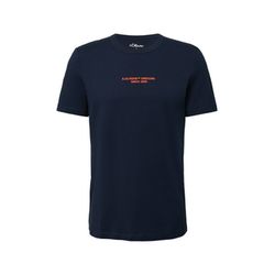 s.Oliver Red Label T-Shirt mit Artwork und Naht-Details - blau (59D2)