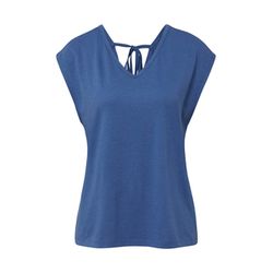 s.Oliver Red Label V-neck T-shirt with back detail - blue (5527)