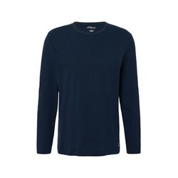 s.Oliver Red Label Longsleeve mit Crew Neck und Label-Patch - blau (5978)
