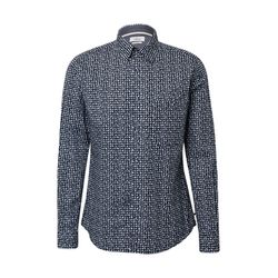 s.Oliver Red Label Slim Fit: Gemustertes Hemd mit Kontrast-Details - blau (59A4)