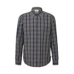 s.Oliver Red Label Regular Fit: Kariertes Hemd mit Kentkragen - blau (59N5)