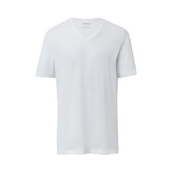 s.Oliver Red Label Cotton V-neck T-shirt with logo - white (0100)