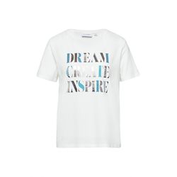 comma T-Shirt mit Frontprint  - blau/weiß (01E0)