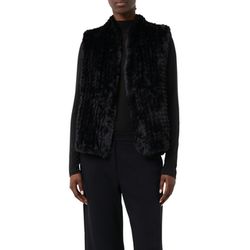 comma Short vest made of knitted faux fur - black (9999)