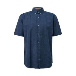 Q/S designed by Regular Fit: Gewaschenes Hemd mit All-over-Print - blau (55A0)