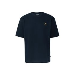 s.Oliver Red Label T-shirt en jersey épais coupe décontractée avec broderie - bleu (59D1)