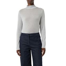comma Longsleeve aus Lyocellmix mit Stehkragen - grau (92W2)
