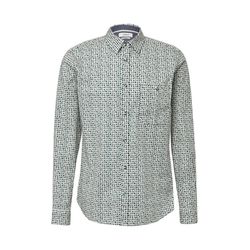 s.Oliver Red Label Slim Fit: Gemustertes Hemd mit Kontrast-Details - grau (90A4)