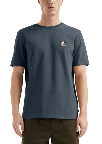 Q/S designed by T-Shirt aus schwerer Jerseyware mit gesticktem Patch - blau (5884)