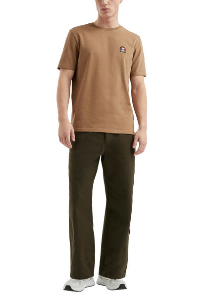 Q/S designed by T-Shirt aus schwerer Jerseyware mit gesticktem Patch - braun (8482)