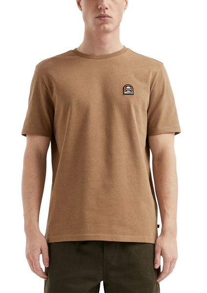 Q/S designed by T-Shirt aus schwerer Jerseyware mit gesticktem Patch - braun (8482)